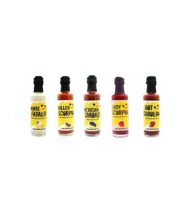 Chili Mafia Hot Sauce Set of 5: Mild to Criminally Hot - 500ml | International Shipping - Buy Online on GoSupps.com