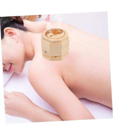 Homsfou 2 StK Moxibustion Box - Heat Ratio Moxa-Elebrener Massage Ai-Box - Wooden Frame Moxibustion Sofen - Eiche Beige - 12.5x12cm - International Shipping Available - Buy Online on GoSupps.com