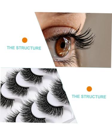 minkissy 5 Pairs Fake Eyelashes Reusable Black Eyelashes Makeup Decor Adhesives False Eyelashes Black Accent Decor Artificial Eyelashes Hand Decor 3d Extend End of Eye Miss Imitation - Buy Online on GoSupps.com
