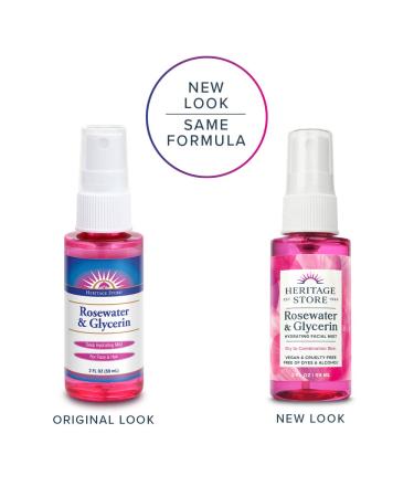 Heritage Store Rosewater & Glycerin Spray 2 fl oz - Hydrating Mist - Buy Online on GoSupps.com