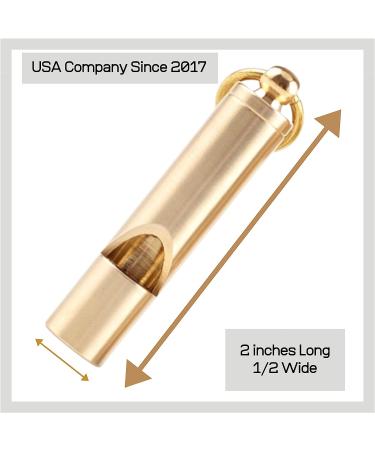 FUTURESTEPS Premium Brass Whistles Set of 2 with Black Lanyard - Loud Survival Whistles - Buy Online on GoSupps.com