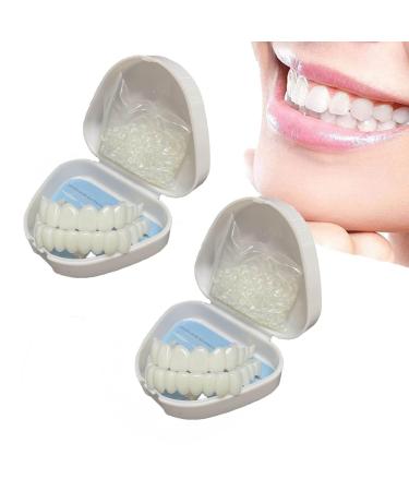 Flipped warm 2 pair of veneers teeth for plug in braces artificial teeth lightening dentures at the top and bottom dentures of provisional teeth for men and women