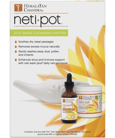 Himalayan Chandra ECO Neti Pot Sinus Cleansing System Starter Kit - Complete Solution for Sinus Relief - Buy Online on GoSupps.com