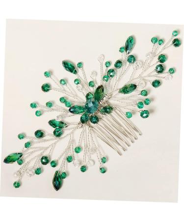 Angoily Bridal Rhinestone Comb Decorative Hair Clips for Women Womens Hair Accessories Women Hair Side Comb Wedding Hair Clips Baroque Side Rhinestones Green Crystal Bride Dress - Buy Online on GoSupps.com