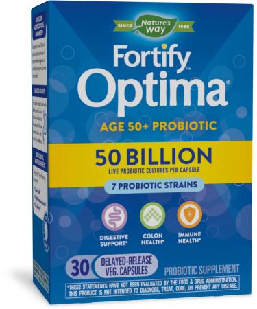 Nature's Way Fortify Optima Probiotic Adult 50+ 50 Billion 30 Delayed Release Vegetarian Capsules