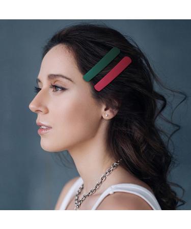 Bekecidi 6 PCS Matte Hair Clips Colored Hair Barrettes Metal Snap-on Hair Pins no Hair Damage Elegant French Clasp Hair Styling Clips for Girls Women(Rectangle) Crescent - Buy Online on GoSupps.com