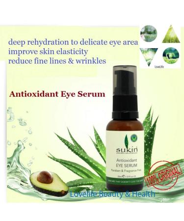 SUKIN Antioxidant Eye Serum 30ml - Minimizes Fine Lines & Fights Aging Signs - Buy Online on GoSupps.com