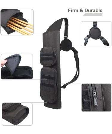 KRATARC Archery Back Quiver Bag - Black, Molle System, Pockets - Hunting, Shooting, Target Practice - Buy Online on GoSupps.com
