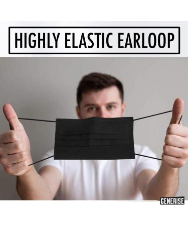x150 Black Disposable Face Masks Generise 3Ply Non-Medical Face Masks UK Stock by YiHub - Breathable Disposable Face Masks Black to Cover Mouth & Nose - Buy Online on GoSupps.com