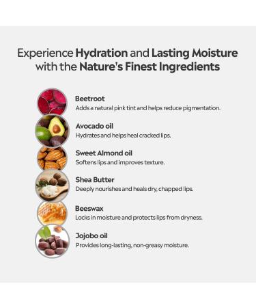 Beetroot Tinted Lip Balm | Nourishing Lip Care for Dry & Chapped Lips | Helps Reduce Lip Pigmentation | Natural Moisture & Soft Tint | For Women & Men | Stick Lip Balm (Red) - Buy Online on GoSupps.com