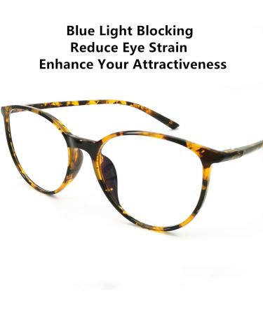 Big Round Blue Light Blocking Glasses | Clear Lens Anti Eye Strain & UV Protection for Men & Women - Buy Online on GoSupps.com