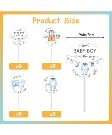 kreat4joy 36pcs Baby Shower Cupcake Toppers Boy Baby Clothes Shower Decorations Boy Baby Shower Cupcake Toppers A Sweet Baby Boy Is On The Way Gender Reveal Birthday Theme Party Supplies Blue - Buy Online on GoSupps.com