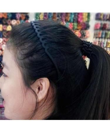 Unisex Wavy Headband Black Spring Wavy Metal Hair Band with Long Teeth Hairhoop Sports Headband Headwear Accessories Black 1pc Wavy Hairhoop - Buy Online on GoSupps.com