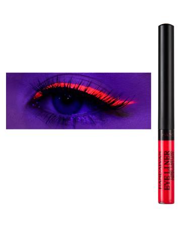 HISUNBEN Matte Liquid Eyeliner Neon Rainbow Colorful Eyeliner Pencil Waterproof Long Lasting Smudgeproof Eye Liners Makeup Gift For Women UV Red