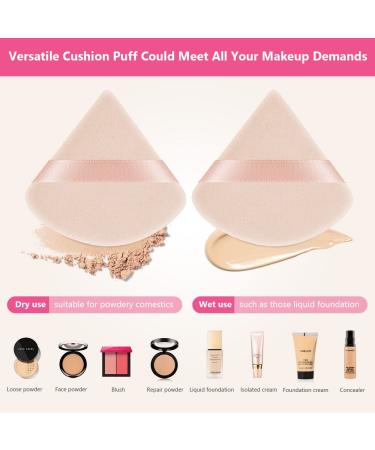 Auauy 6 Pcs Triangle Makeup Powder Puffs - Washable Reusable Face Sponges for Loose Powder & Foundation | Ideal Wet & Dry Makeup Tool - Buy Online on GoSupps.com