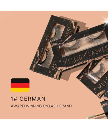 Melody Natural Eyelashes | Ultra Fluffy Vegan Lashes for All Eye Shapes | 25x Reusable Soft Cotton Strap - Premium Quality (Cleo) - Buy Online on GoSupps.com