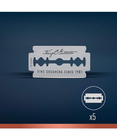 Buy King C. Gillette Double Edge Safety Razor Blades - Platinum-Coated Stainless Steel 10 Blades (Pack of 2) | International Shipping - Buy Online on GoSupps.com