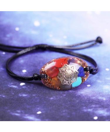 Orgone Bracelet 7 Chakra Blancing Energy Crystals Bangle Healing Orgonite Jewelry Charm Handmade Gift - Buy Online on GoSupps.com