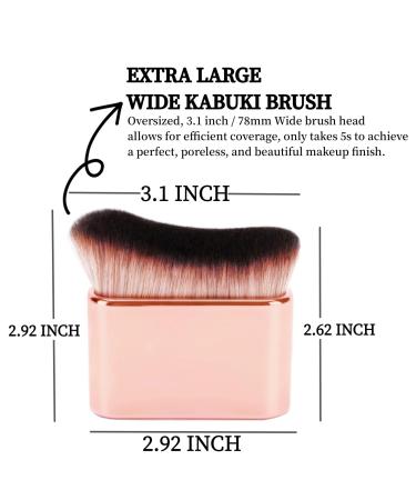 Body Makeup Brush & Self Tanner Brush | Pink Rose Gold Kabuki Brush for Flawless Tan & Bronzer Application - Buy Online on GoSupps.com