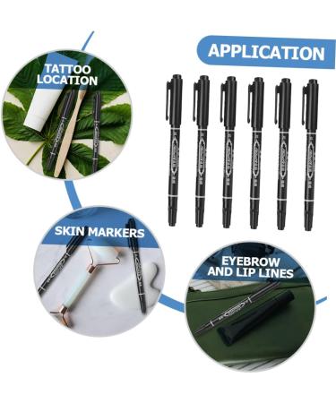DOITOOL 6pcs Water-resistant Skin Professional Position Tattoos Makers Waterproof Tools Markers Embroidered 13.9x1.8cm Black - Buy Online on GoSupps.com
