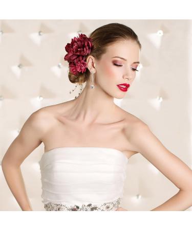 30 Pcs Multicolor Flower Hair Clips for Women - Perfect Hair Accessories for Beach Parties, Weddings & Events - Red Tone Floral Hair Clip Gifts - Buy Online on GoSupps.com