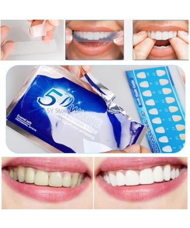 5D Teeth Whitening Strips - 28 Strong Strips for Stain Removal & Plaque, Peroxide-Free Gel for Yellow Teeth - Two Weeks Treatment - Buy Online on GoSupps.com