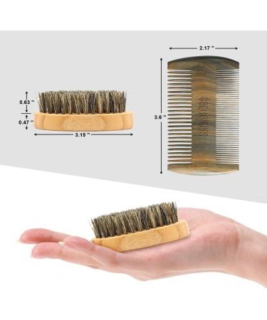 Beard Comb & Beard Brush Kit for Men - Handmade Sandwood Comb and Natural Boar Bristle Beard Brush Set for Beard & Mustache Shaping - Buy Online on GoSupps.com