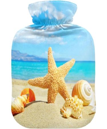 Naanle Seestern Beach Hot Water Bottle 1L - Transparent Cover for Summer Heat Hand/Foot Warmer Pain Relief & Cold Therapy - Buy Online on GoSupps.com