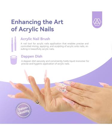 Saviland Professional Acrylic Liquid Set | 4.06fl oz Nail Liquid Brush & Dappen Dish for DIY Acrylic Nails - Perfect for Home Salon Use - Buy Online on GoSupps.com