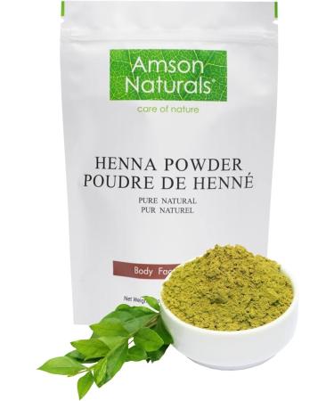 Natural Henna Powder 8oz / 230 g / 0.5 lb (Mehndi) - 100% Pure & Natural by Amson Naturals 230 g (Pack of 1) - Buy Online on GoSupps.com