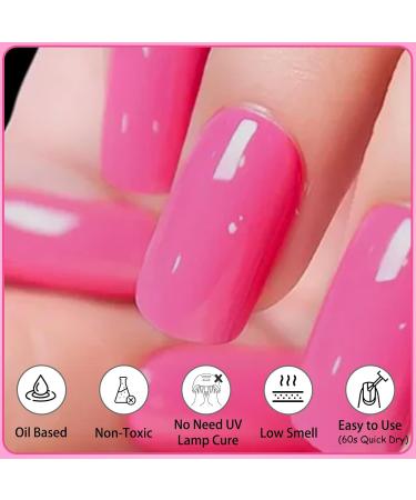 Neon Pink Nail Polish - Strengthening Hot Pink Nail Varnish Quick Dry - Long Lasting Oil Base Natural Nail Polish - Breathable Vegan Nail Polish No Need Nail Lamp for DIY Nail Art - Buy Online on GoSupps.com