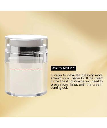 2 Pack 1.7 Oz Airless Pump Jars Vacuum Cosmetic Travel Containers | Refillable Empty Acrylic Make Up Sample Containers | White 50ml (1.7 oz / 50ml) - Buy Online on GoSupps.com