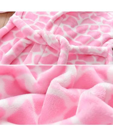 JZLPIN Unisex Baby Hooded Bathrobe | Flannel Pajamas & Dressing Gown for Kids 2-3 Years - Pink - Buy Online on GoSupps.com