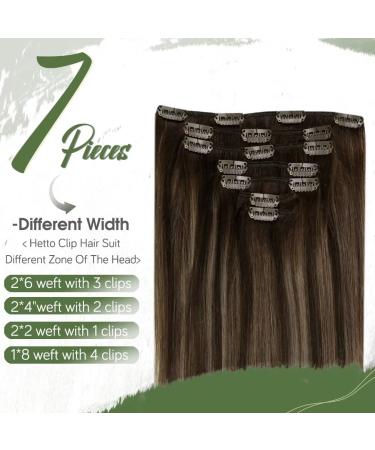 Hetto Ombre Clip Extensions - Real Remy Hair #2/8/2 Darkest Brown to Ash Brown | 55 cm Clip-In Hair | Best Hot Sales Product - Buy Online on GoSupps.com