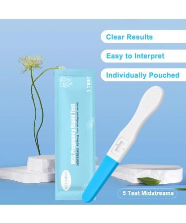 ACCUBIO Pregnancy Test Early Detection HCG Urine Midstream Test Result Within 5 Minutes Over 99% Accurate Fertility Test Extra Sensitive Home Rapid Detection 25mIU/mL 5Pack - Buy Online on GoSupps.com