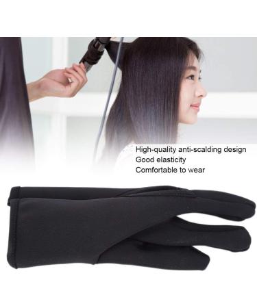 FILFEEL 3 Fingers Hairdressing Glove Heat Resistant Protective Finger Glove Hair Salon Styling Tools for Hair Styling Curling Perming Curling Wand(Black) - Buy Online on GoSupps.com