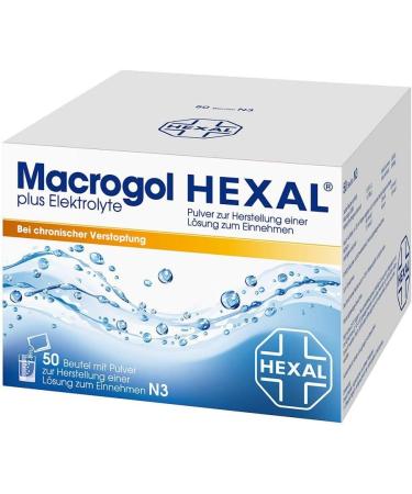Macrogol Hexal Plus Electrolyte - 50 Bags | Effective Relief for Chronic Constipation | Gentle Intestinal Motion - Buy Online on GoSupps.com