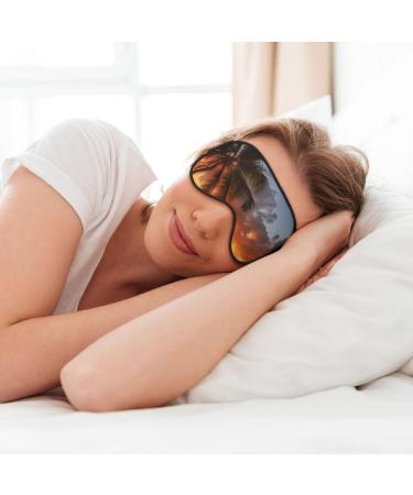 Sunset Hawaiian Palm Tree Eye Mask | Zero Eye Pressure Travel Blackout Sleeping Mask - Buy Online on GoSupps.com