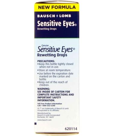 Bausch & Lomb Sensitive Eyes Rewetting Drops 1 oz - Pack of 6 | Gentle Solution for Dry Eyes - Buy Online on GoSupps.com