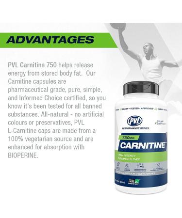 PVL Carnitine 750 L-Carnitine Amino Acid Weight-Loss and Stimulant-Free Fat Burner Workout Supplement Metabolism Booster Enhance Energy 750 mg 90 Vege Caps - Buy Online on GoSupps.com