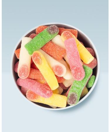  Vidal Vidal Assorted Treats Pica Fingers Rubber Candy with Raspberry Flavour and Pica Trim Pink Yellow Orange and Green Colours 1kg Bag - Buy Online on GoSupps.com