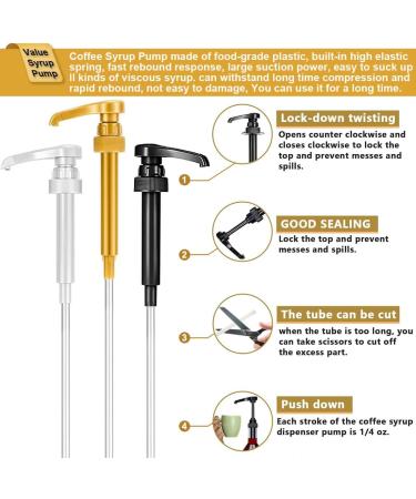 6 Pack Syrup Pump Coffee Syrup Pump Fits Most 25.4 Oz/750ml Bottles Compatible with Torani DaVinci Matteo's Jordans Skinny Syrups Bottles Ideal for Home and Coffee Bar No Dripping - Buy Online on GoSupps.com