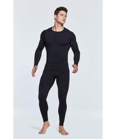 TSLA Men's Thermal Compression Shirt 1 or 2 Pack - Black, Medium | Winter Base Layer for Running & Sports - Buy Online on GoSupps.com