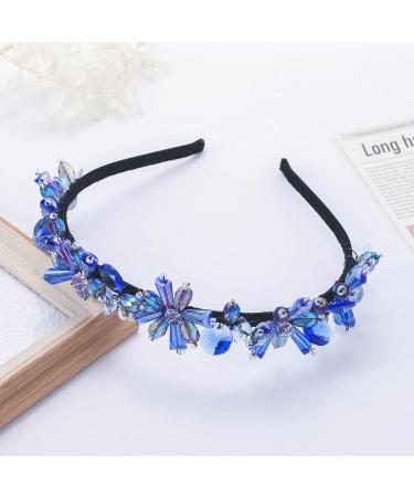 IYOU Sparkly Crystal Headbands Navy Blue Rhinestone Hair Band Vintage Party Prom Hair Accessories for Women - Buy Online on GoSupps.com