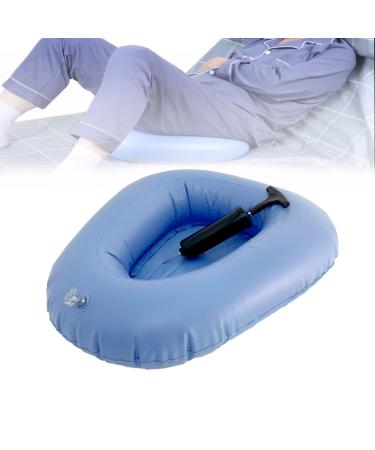 Inflatable Bedpan - Potty Bedside Toilet Nursing Urinals for Bedridden Elderly Disabled Bedbound Patient (Dark Blue-L Size)