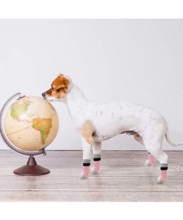 Pupeck Double-Sided Anti-Slip Dog Socks - 2 Pairs with Adjustable Straps for Indoor Use - Pink Traction Control for Small Dogs - Summer Paw Protection on Hardwood Floors - Buy Online on GoSupps.com