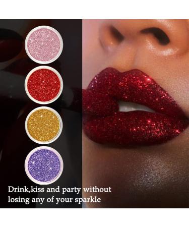 Shop Eomsky Glitter Lips Kit 4 Colors Diamond Glitter Lipstick & Waterproof Metallic Pearl Gloss Includes Lip Primer & Brush for Flawless Sparkling Lips - Buy Online on GoSupps.com