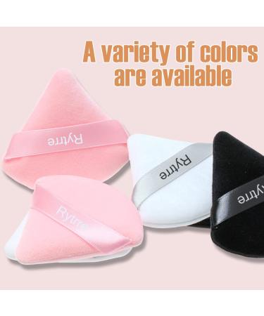 Rytrre 12 Pieces Triangle Powder Puff Set - Soft Velour Makeup Sponges for Loose Powder & Foundation - Stocking Stuffers Gift for Women - Black and Pink - Buy Online on GoSupps.com