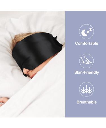 Luxury Mulberry Silk Sleep Mask - Comfortable Eye Mask for Men & Women | Adjustable Band & Pressureless Blackout Design - Perfect for Side & Back Sleepers | Midnight Black - Buy Online on GoSupps.com
