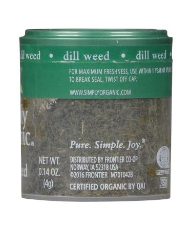 Certified Organic Dill Weed - 0.14 oz | Simply Organic Cut & Sifted Anethum graveolens L - Buy Online on GoSupps.com